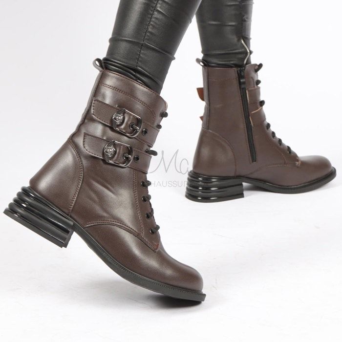 ALIDA- Bottines à talon en Marron