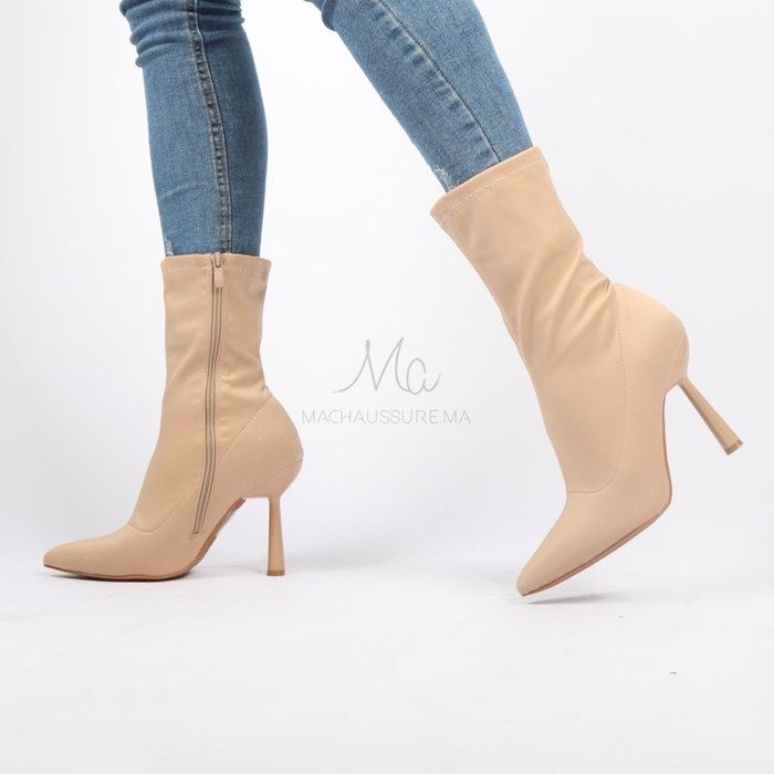 VANDA - Bottines à talon en Beige