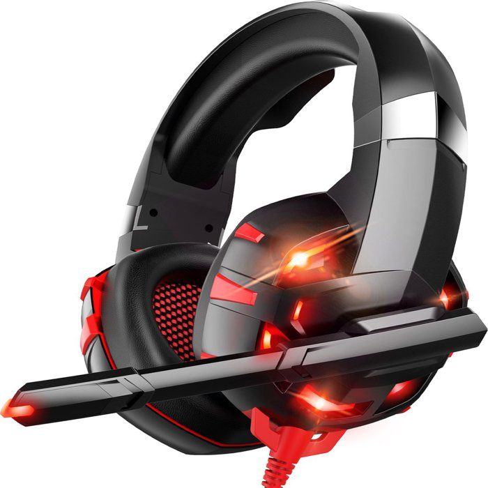 Casque de Gaming rouge | Casque d'écoute |7.1 Son surround | Microphone | Annulation de bruit | PC, PS4, Xbox One