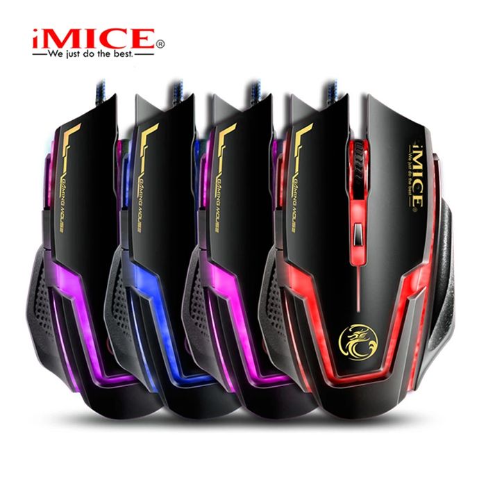 Souris Gamer USB Imice A9, avec éclairage RVB, 1200-3600DPI
