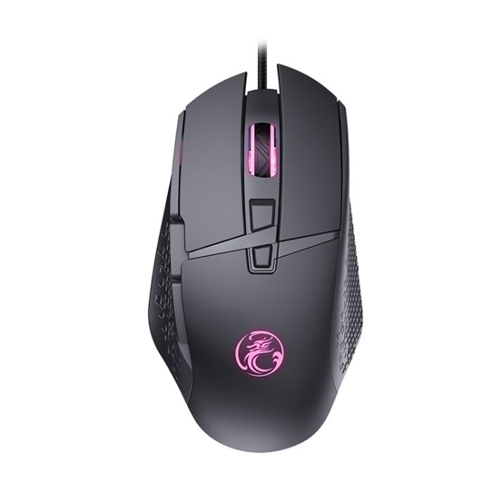 IMICE Souris de jeu lumineuse filaire USB T91 8 touches 7200 DPI réglable, Compatible avec ABS, Double-clic touche
