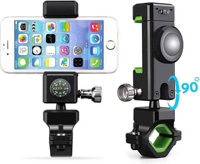 LW-019 Guide Vélo Support de Téléphone Multifonction LED Lumière Boussole Vélo Support de Téléphone Mobile