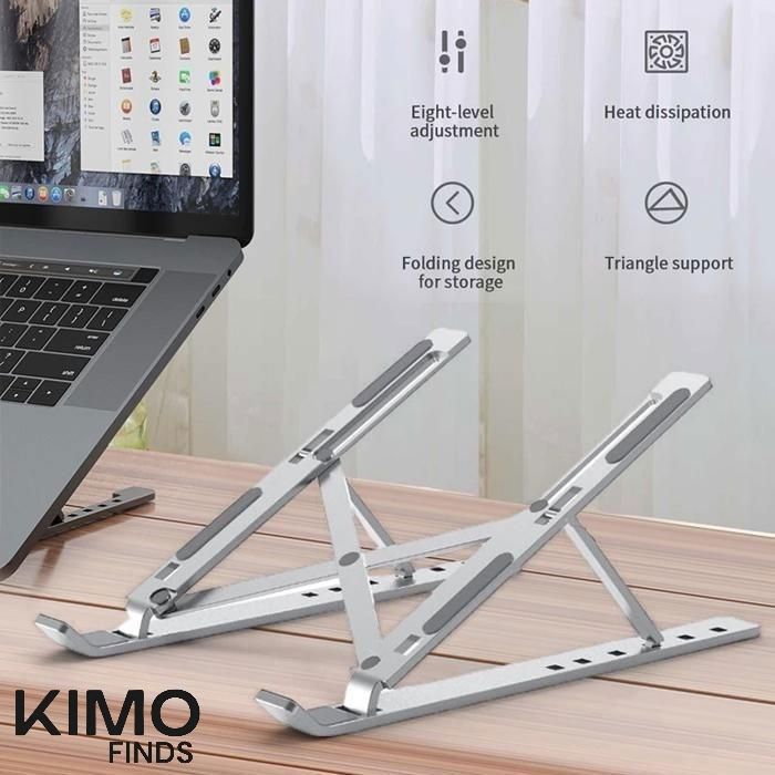 Support Pliable en Aluminium pour Ordinateur Portable, Base Réglable pour Macbook Pro et Tablette