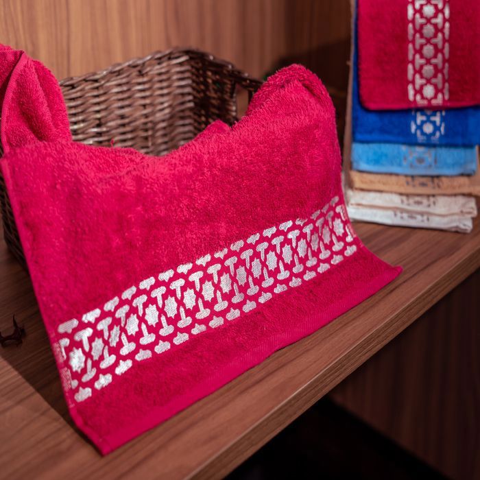 SERVIETTE TOILETTE ARABESQUE 500GSM BORDEAU