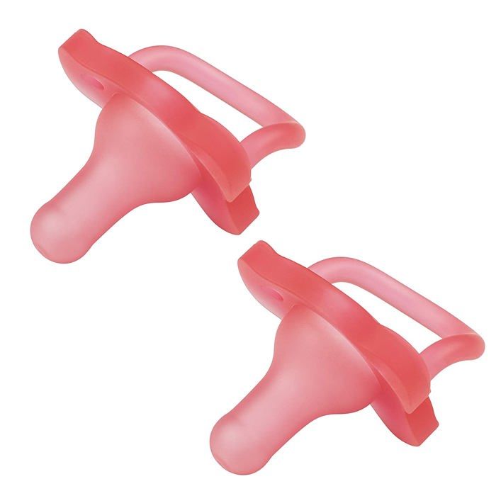 Happy Paci One-Piece Silicone Sucette Rose 0Mois+ Pack De 2