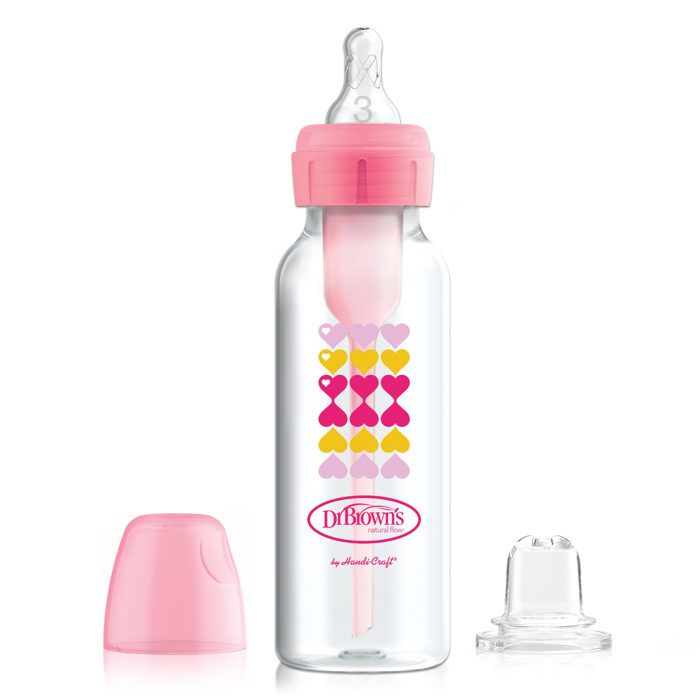 Dr Brown’s Biberon 250ml Cole Ètroit Rose (Sippy + Tétine L3 )