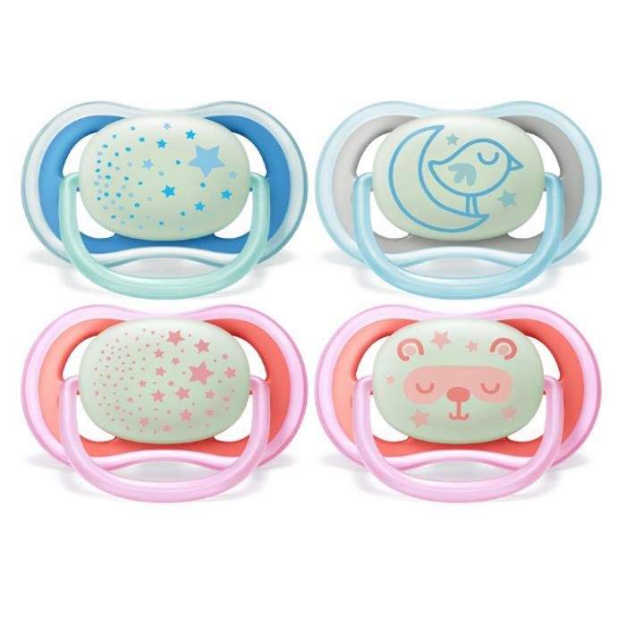LOT DE 2 SUCETTES ULTRA AIR NUIT 6-18M – PHILIPS AVENT