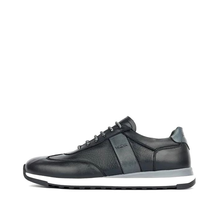 6048 BASKET EN CUIR NOIR GRIS