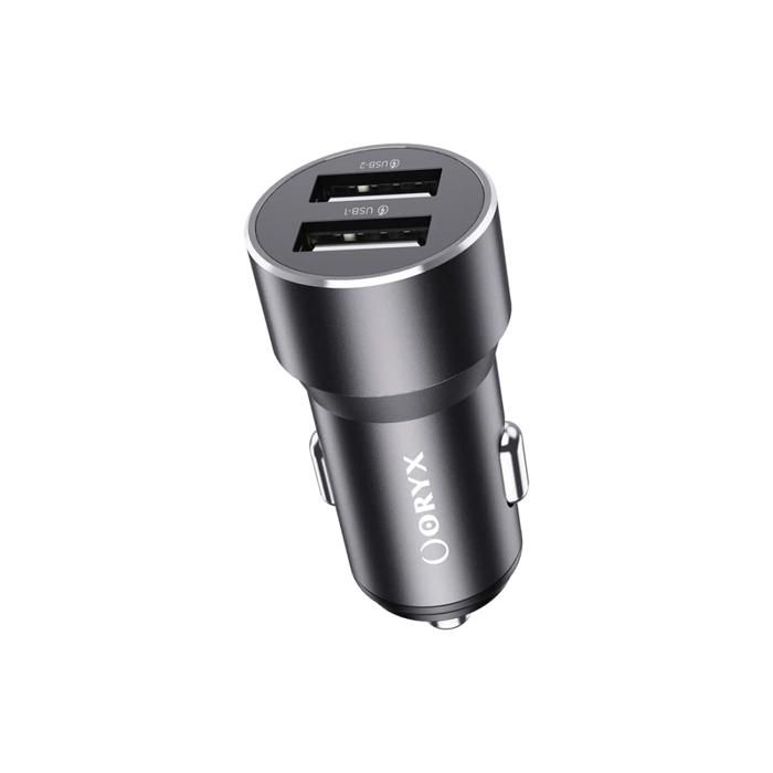 ORYX chargeur de voiture fast charge 12W double ports USB-A noir