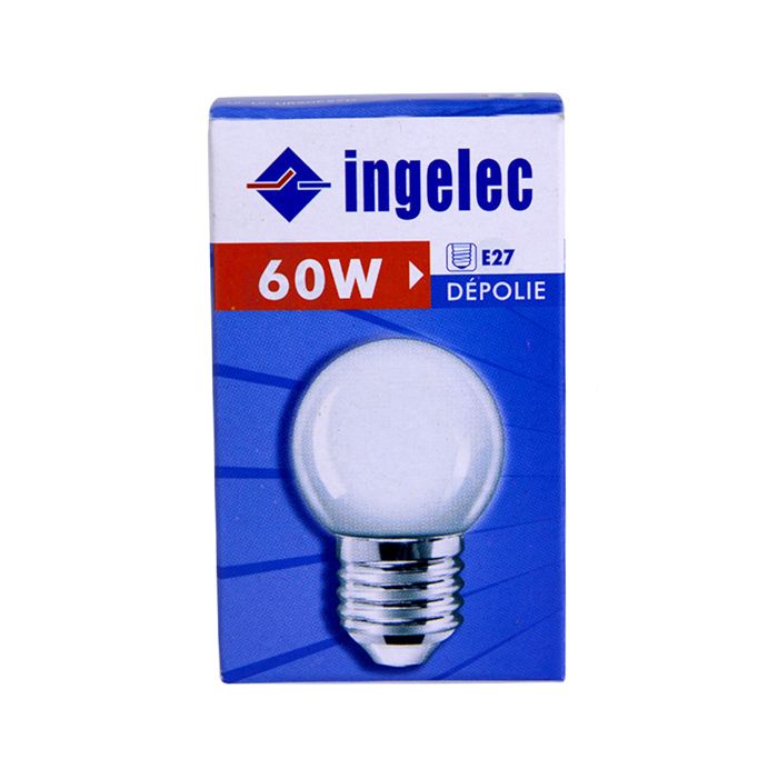 Lampe forme sphérique 527 dépolie 60W 220V - INGELEC