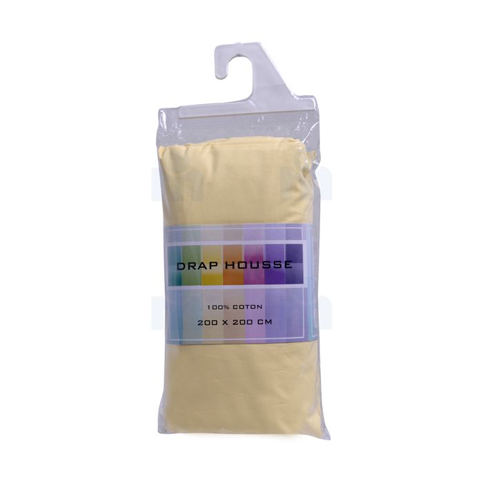 Drap housse percale et satin 100% coton 200x200cm