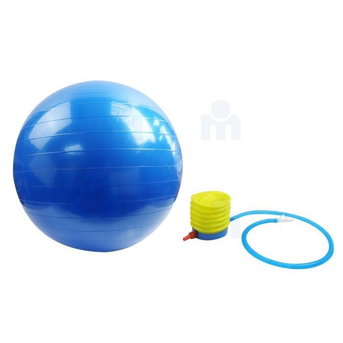 Ballon gonflable de fitness et de yoga 75cm bleu
