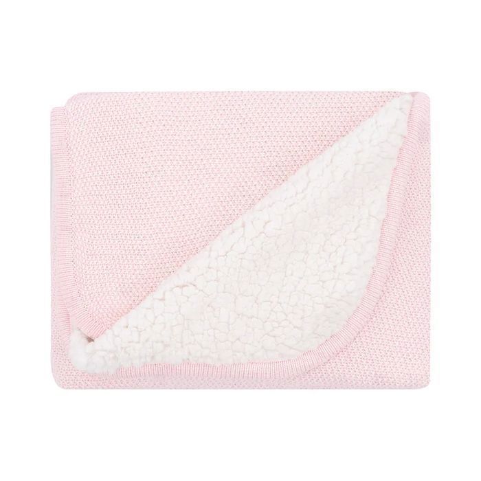 Couverture tricotée en coton sherpa Dream Big Rose