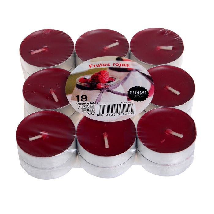 Bougies chauffe-plat parfumées fruits rouges 14x38mm x18 unités - ALTAFLAMA