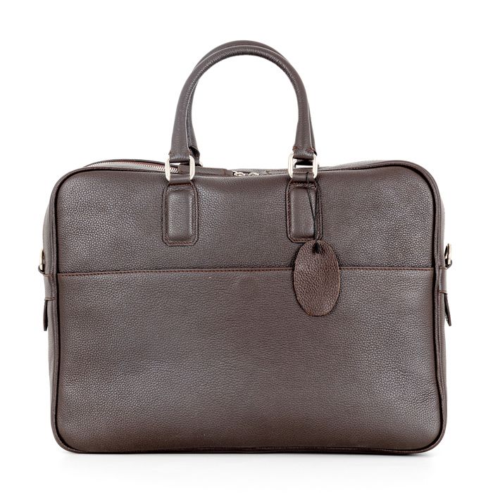 Cartable PC en cuir grainé