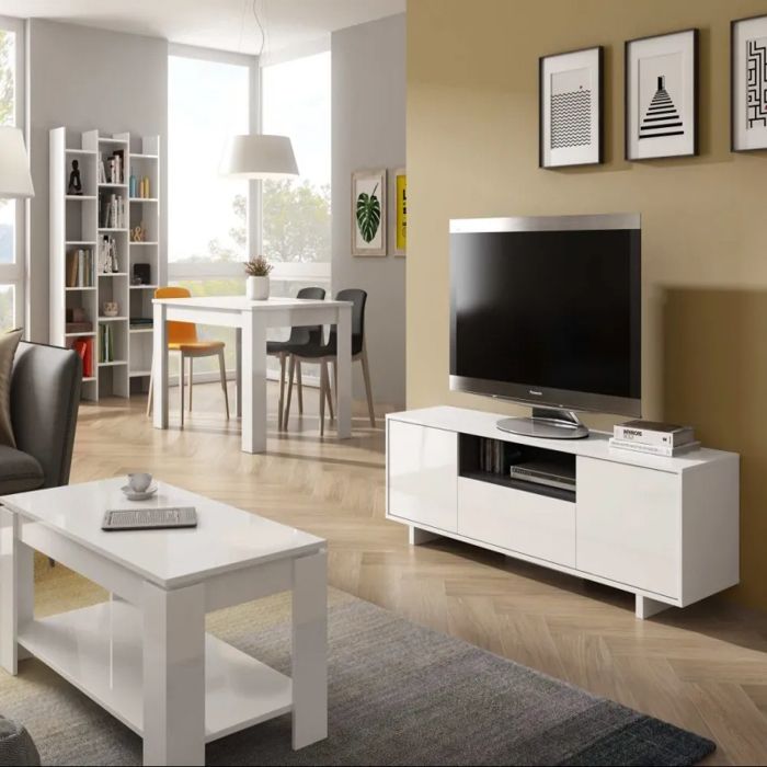 ZAIRA Meuble tv Blanc 150 cm