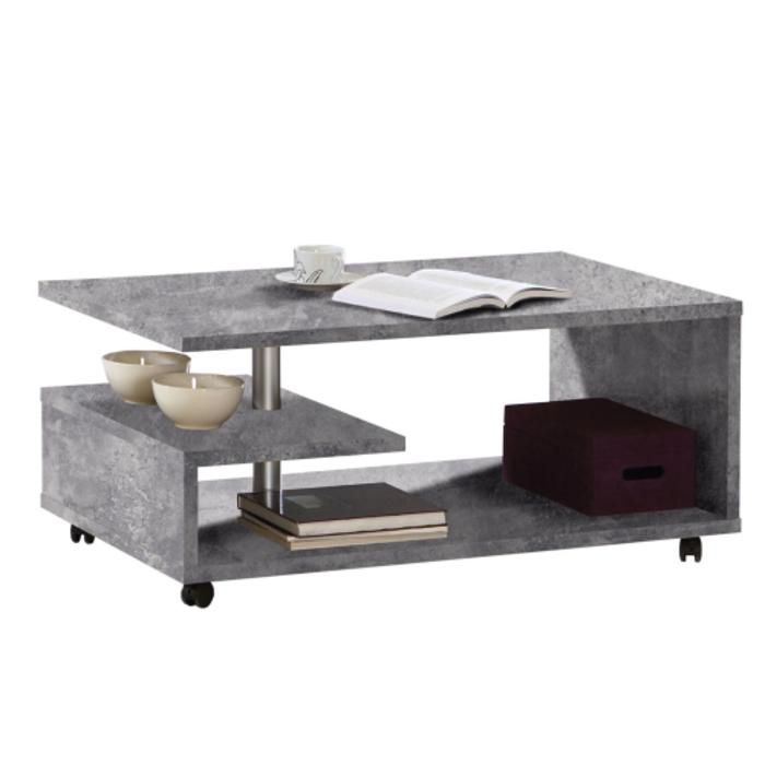 Table Basse BAILEY - Béton/Gris clair