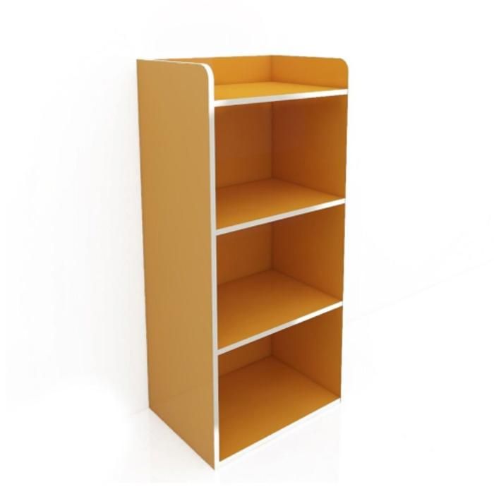 Meuble etagère Polycube HVP 3 Niches 42x29x89cm - Jaune