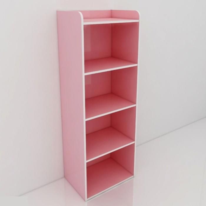Meuble etagère Polycube HVP 4 Niches 42x29x118cm - Rose