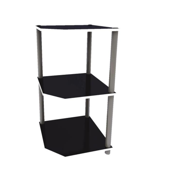 Meuble Étagère HVP 2 niveaux - Noir / Blanc