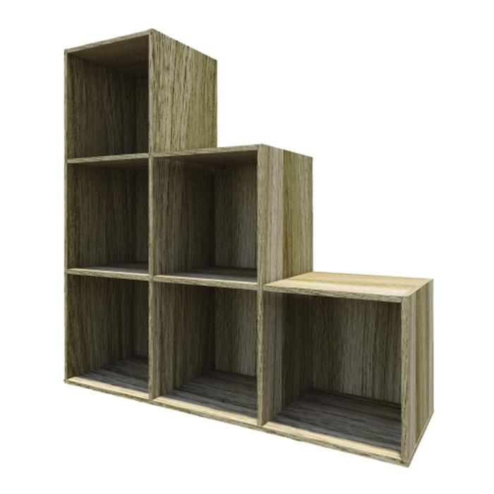 Meuble Étagère HVP 6 Niches - Beige / Oak