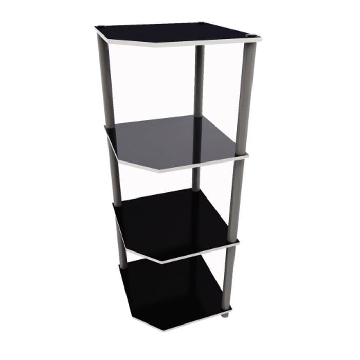 Meuble Étagère HVP 3 niveaux - Noir / Blanc