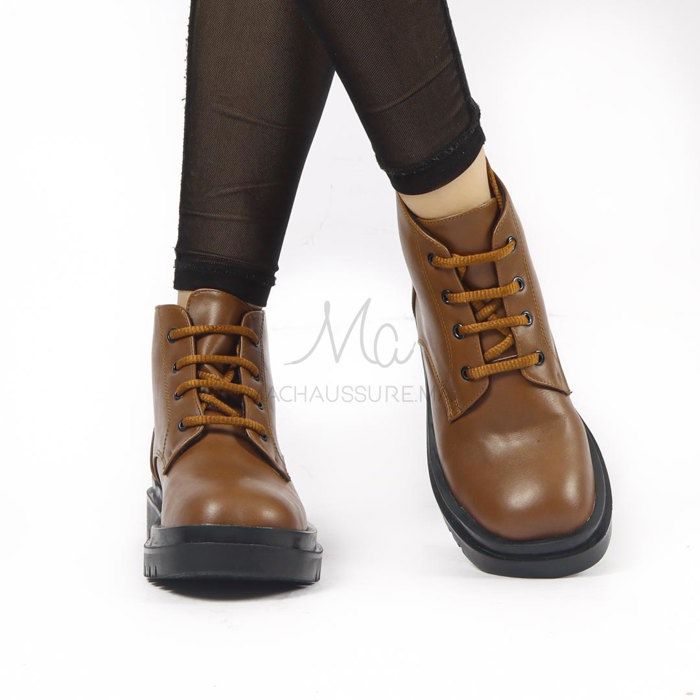Bottines à plateforme - VALDAI - Tabac - Hauteur de talon 4 cm - Tige moyenne - Dessus synthétique - Marjane Mall - Image 1