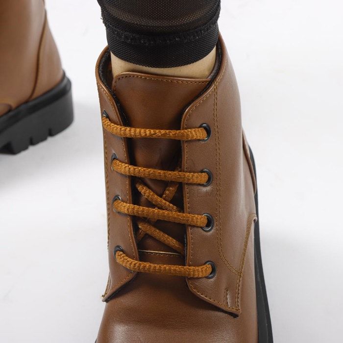 Bottines à plateforme - VALDAI - Tabac - Hauteur de talon 4 cm - Tige moyenne - Dessus synthétique - Marjane Mall - Image 4
