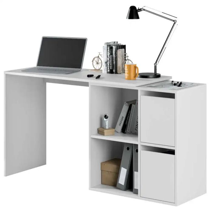 ADAPTA Bureau multi position avec rangement 120 cm Blanc