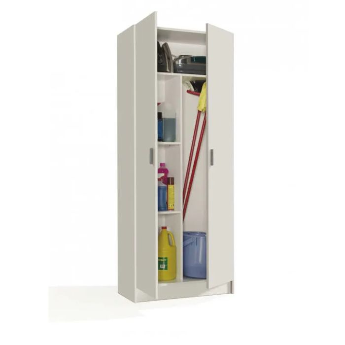 Multiusos Armoire ménagère 2 portes 5 étagères (Blanc)