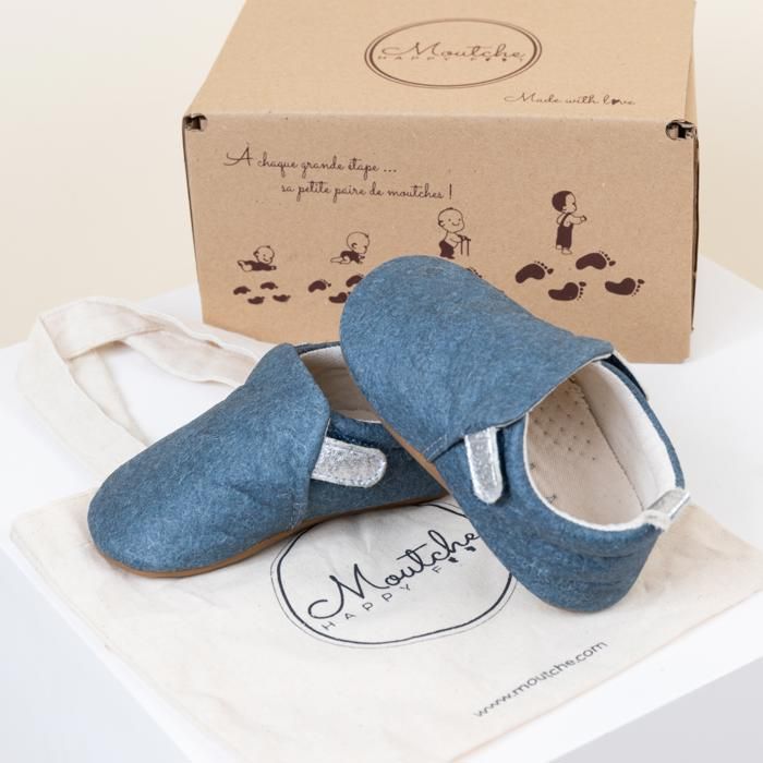 Moutche - Chaussons premiers pas "Indigo"