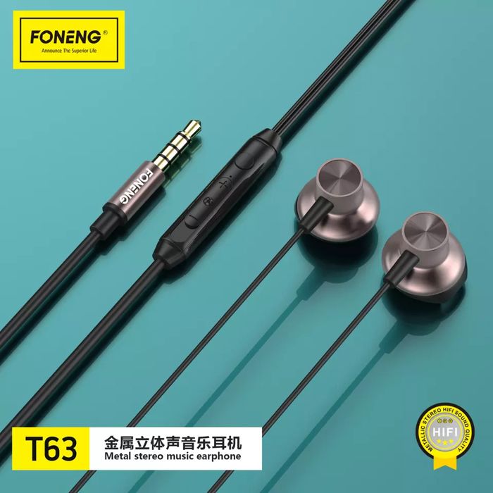 OREILLETTE Écouteur Filaire T63 3.5mm Jack compatible avec toutes les téléphones smartphones intelligent