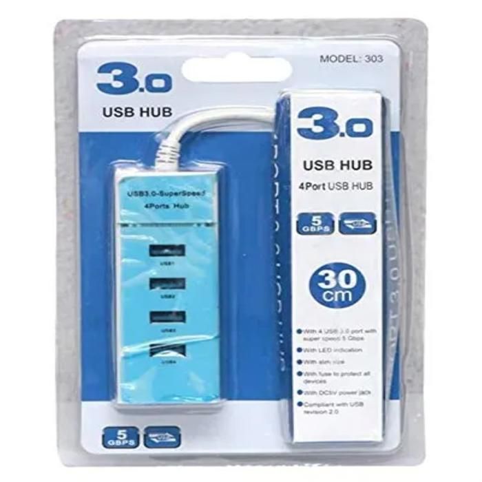 Hub USB 3.0 Noir avec 4 ports /Modèle 303