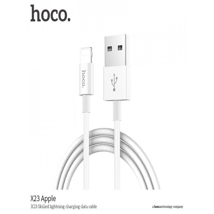 Câble USB vers Lightning  Skilled Blanc - Hoco X23