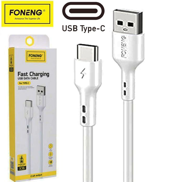 Câble de charge USB Vers Type C FONENG X36 pour chargeur rapide tout compatible les téléphone smartphone Android connecteur (Type-C)