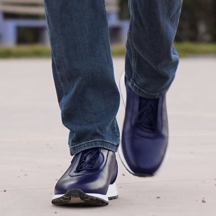 baskets espadrilles pour hommes en cuir véritable