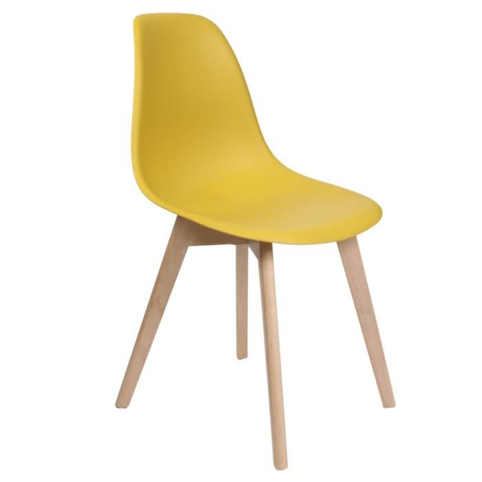 FERA - Chaise scandinave jaune 45.8 x 84.6 x 51.4 cm