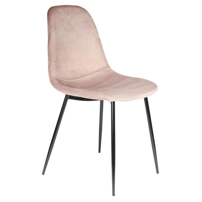 GIULIA - Chaise velours côtelés rose 43.7 x 85.5 x 54.2 cm