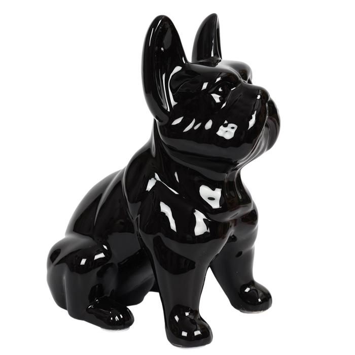 BULLDOG - Céramique noir déco 28 x 30 x 16 cm