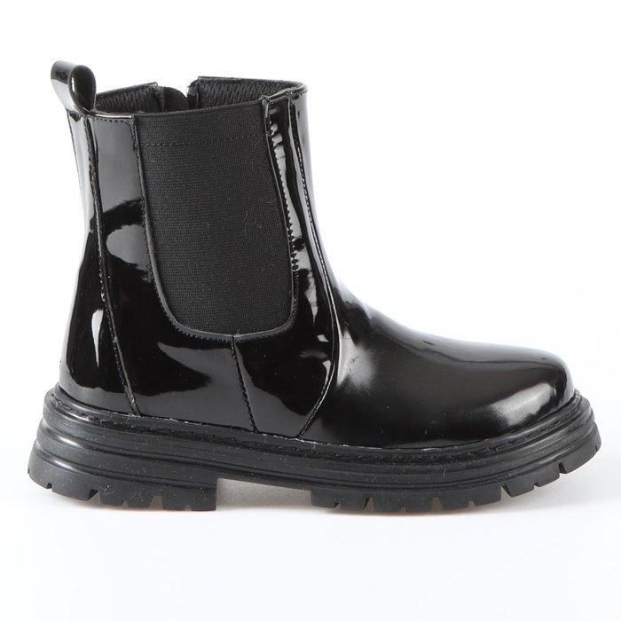 PAULA - Bottines Fille Vernis en Noir