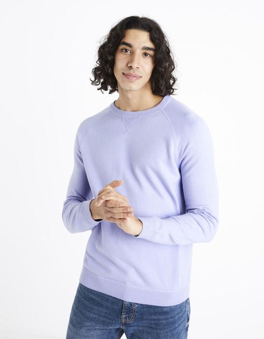 Pull col rond coton mélangé