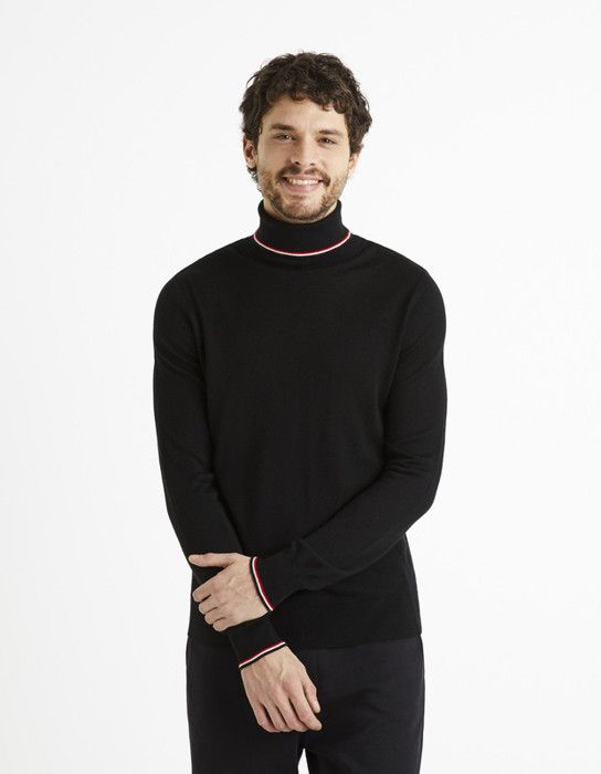 Pull col roulé laine mélangé