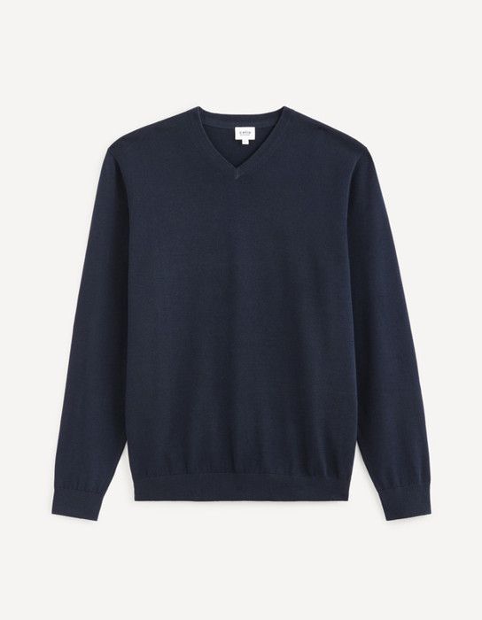 Pull col V 100% coton