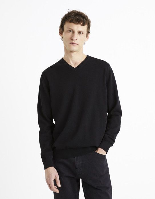 Pull col V 100% coton