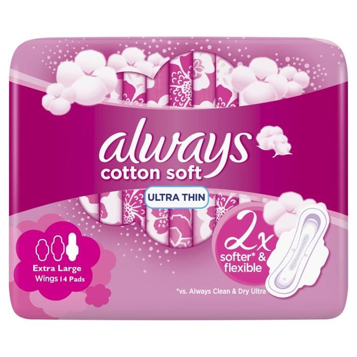 Always Serviettes Hygiéniques Ultra Fine Douceur Coton Normal - 14 unités