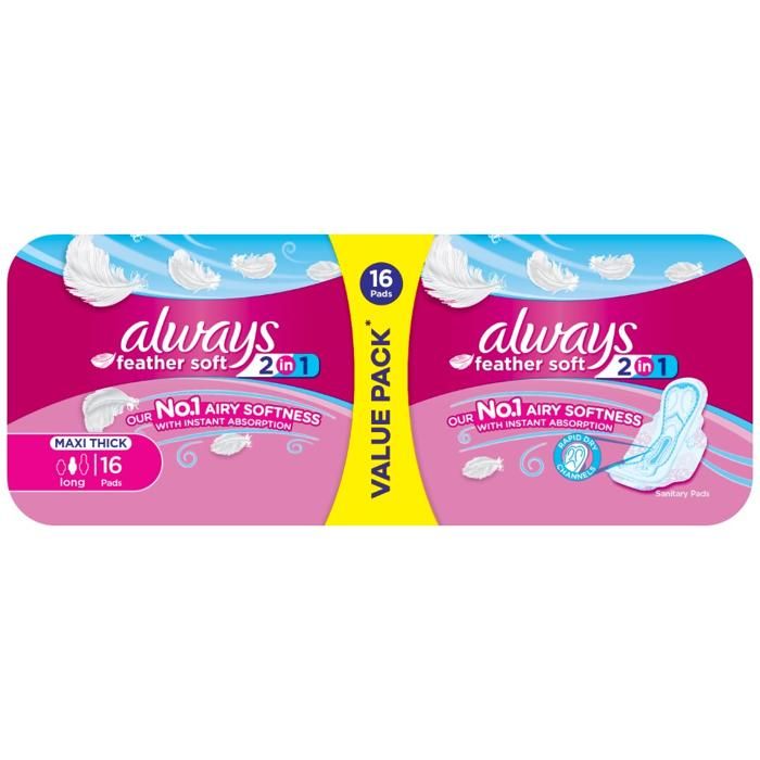 Serviettes hygiéniques maxi thick long x18 unités - ALWAYS