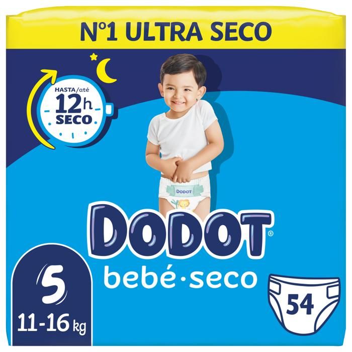Dodot Bebe Seco Couches Bébé Taille 5 (11-16kg) - 54 unités