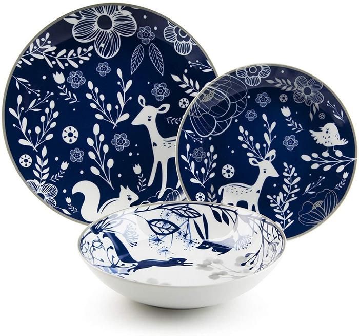 Vaisselle - EXCELSA - SUOMI - 18 pièces - Porcelaine - Compatible lave-vaisselle