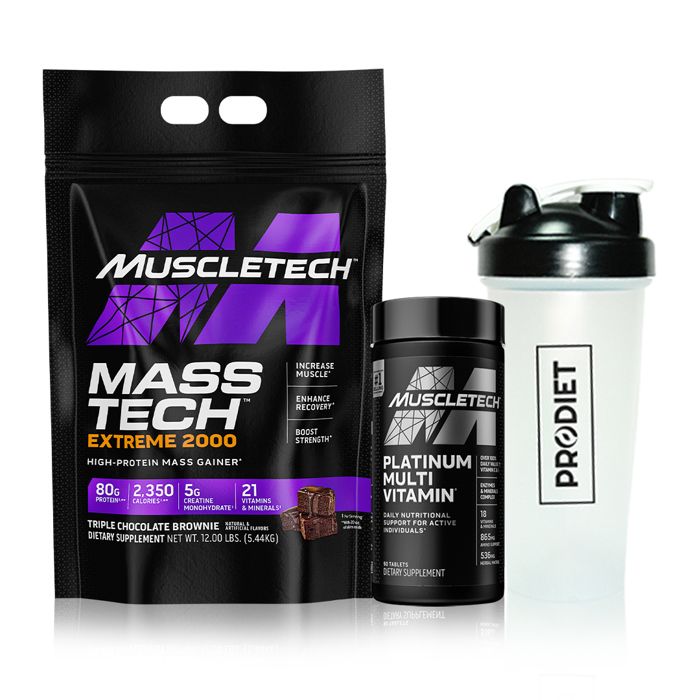 Masstech Extreme 2000 5,5Kg+Platinum multivitamins 90 Tabs + Shaker Gratuit