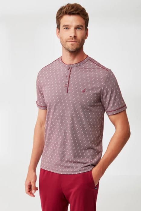 Pyjama homme - Nautica - Bordeau - 50% Polyester - 25% Coton - 25% Modal - Marjane Mall - Image 2
